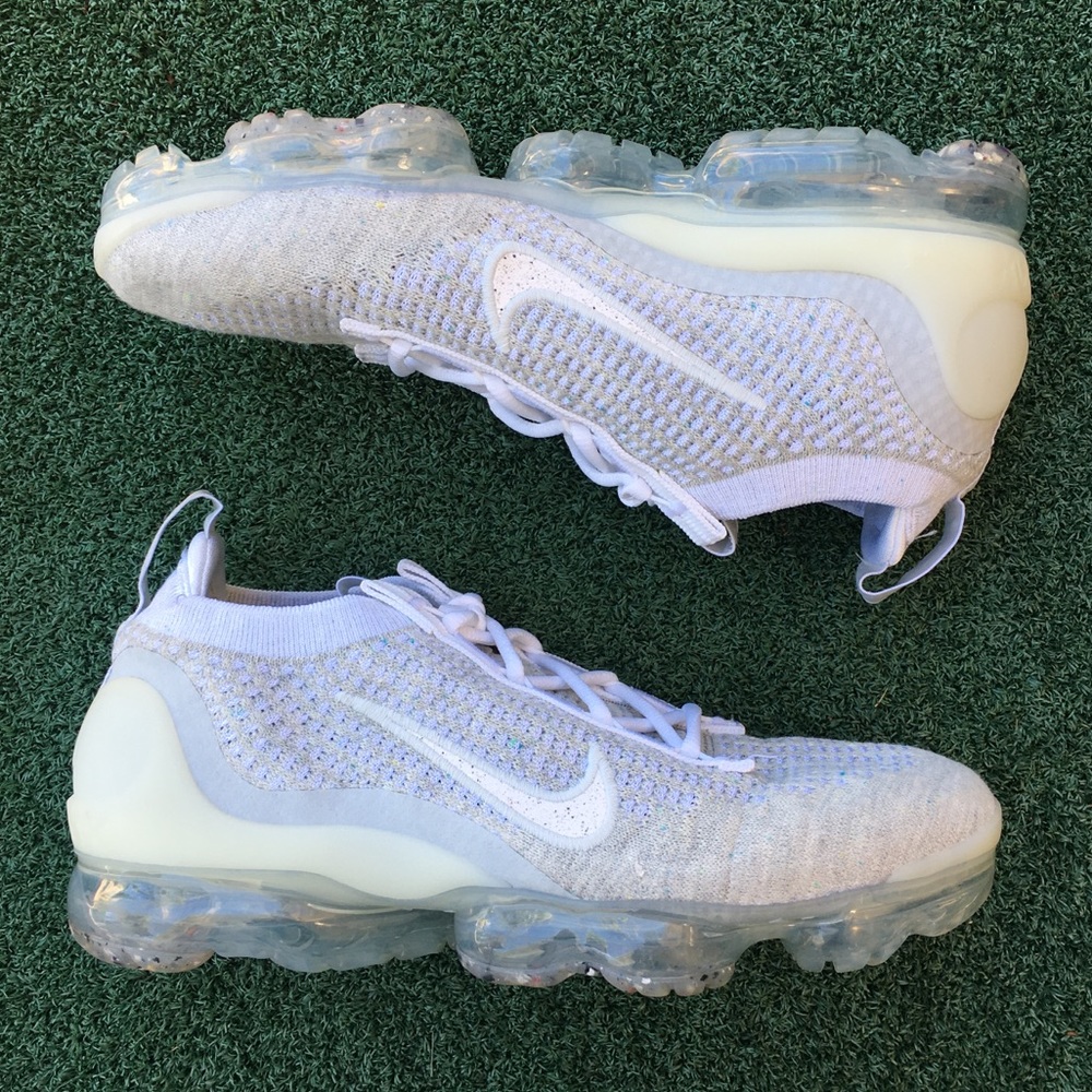 New Nike Air Vapormax 2021 FK Running Shoe White Pure Platinum Silver 7